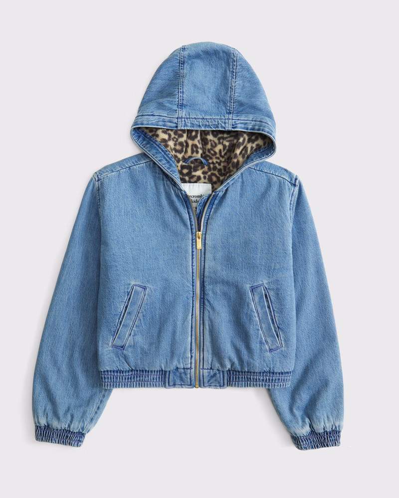 girls hooded workwear full-zip jacket | girls | Abercrombie.com | Abercrombie & Fitch (US)