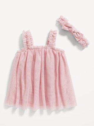 Sleeveless Tulle Swing Dress & Headband Set for Baby | Old Navy (US)