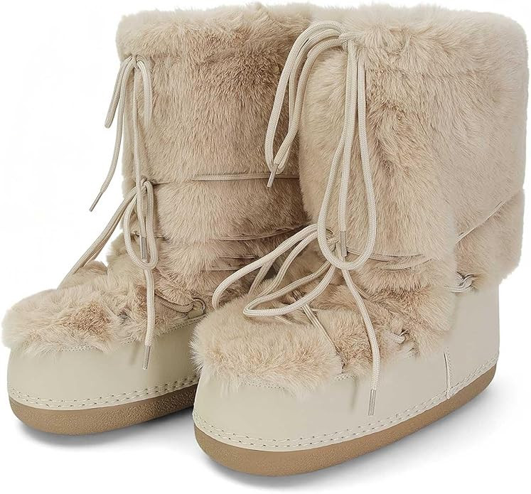 Faux Fur Boots for Women Platform Fuzzy Fluffy Furry Boots Winter Snow Boot Cute Comfort Warm Sho... | Amazon (US)