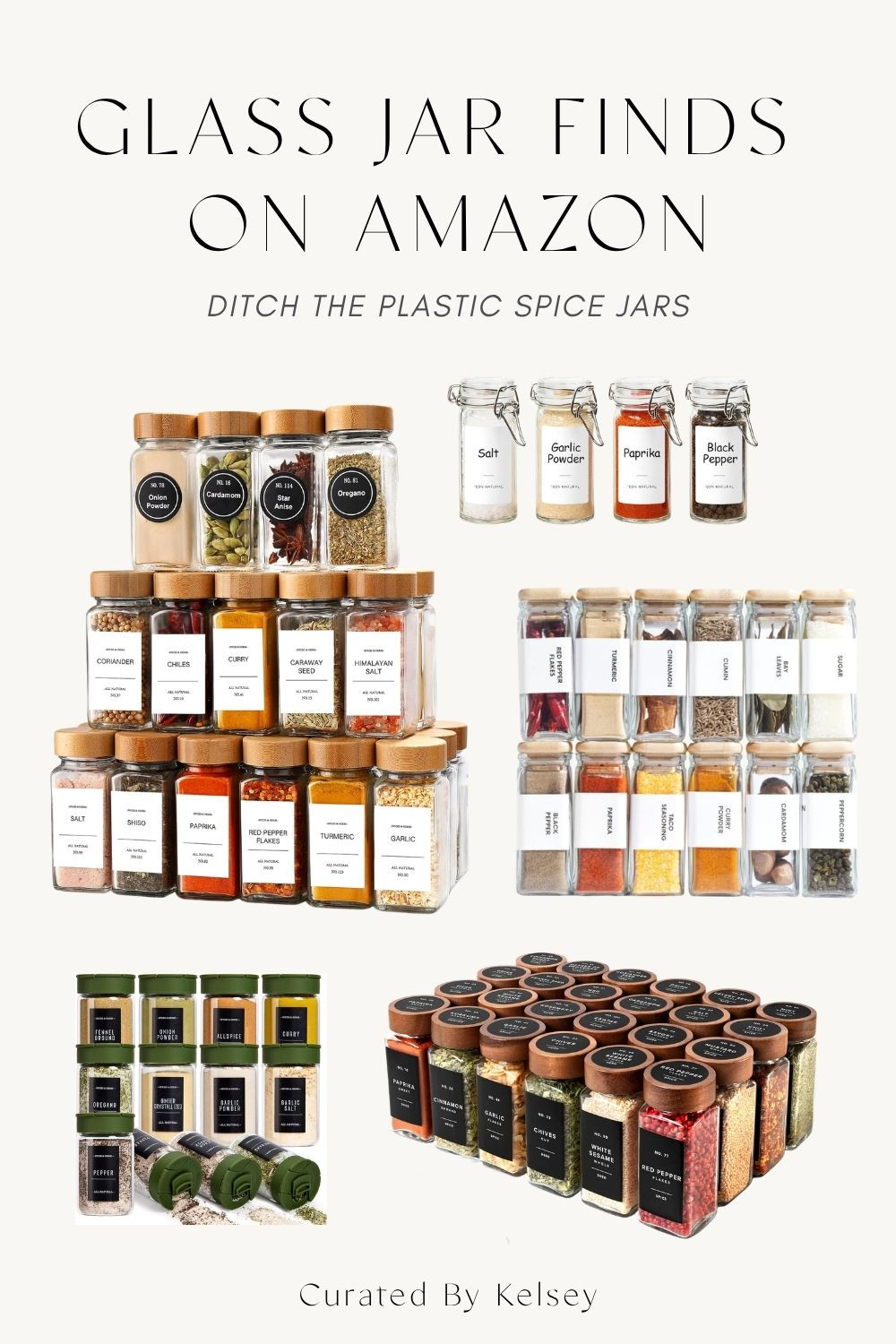 Switching from plastic spice containers to glass was one of those swaps that made the biggest visual difference in our kitchen — instantly felt more organized and clean. And the bonus is they all match now! Here are all my favorite glass spice jar sets linked for you — bamboo lids, flip tops, labeled sets, and more! 

 #LTKmomlife #LTKfoodie #LTKHome