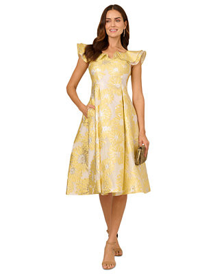 Women's Boat-Neck Flutter-Sleeve Dress | Macy's