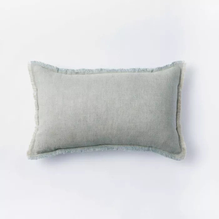 Linen Throw Pillow with Contrast Frayed Edges - Threshold™ designed with Studio McGee | Target