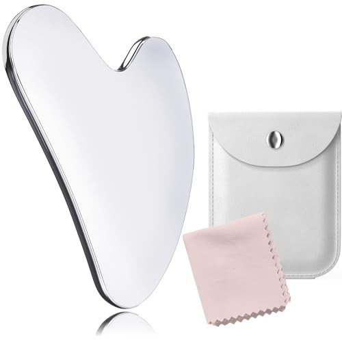 Stainless Steel Gua Sha Tool - Guasha Tool for Face - Massager Tool for Jawline & Chin, Face Sculpting Tool, Fascia Massage Tool for Face Massage, Gua Sha Facial Tools - Skin Care Gifts for Women | Amazon (US)
