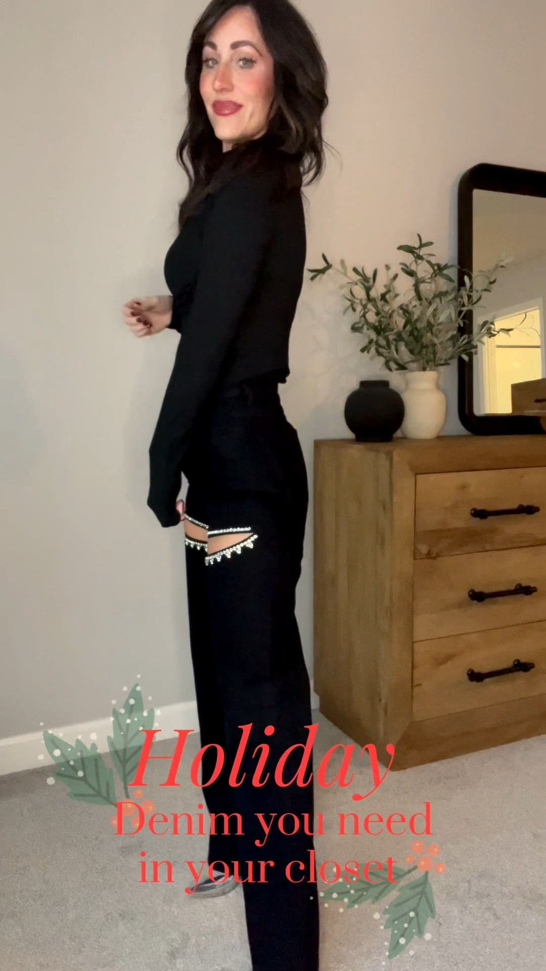 Some really cute, affordable denim options for the holiday! I did my TTS, 26 in these and they fit perfect! I linked my exact black top, I did a size small  

#LTKHoliday #LTKSeasonal