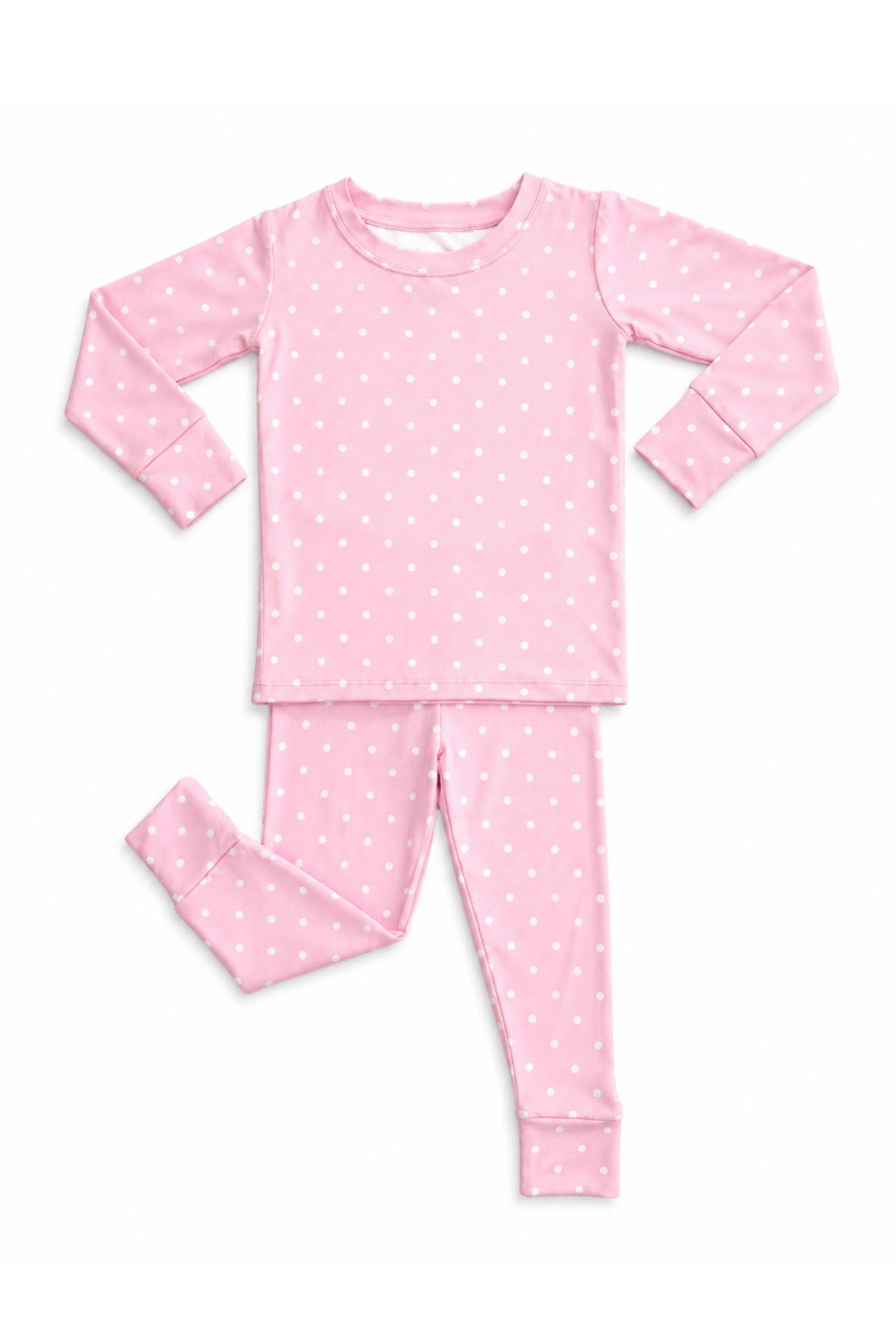 Pink and White Polka Dot Two Piece Set | Bamboo Kids Pajamas | In My Jammers | In My Jammers