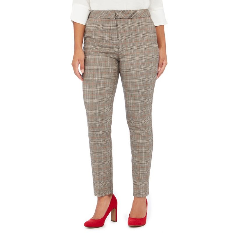 The Collection Petite - Grey Prince Of Wales Checked Slim Fit Petite Trousers | Debenhams UK