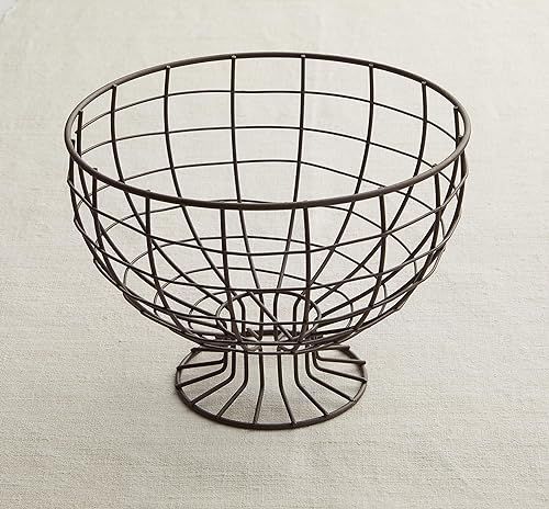 Metal Wire Pedestal Bowl, Spring Decorations, Metal Wire Basket, Wire Fruit Basket, Rustic Bowl, ... | Amazon (US)