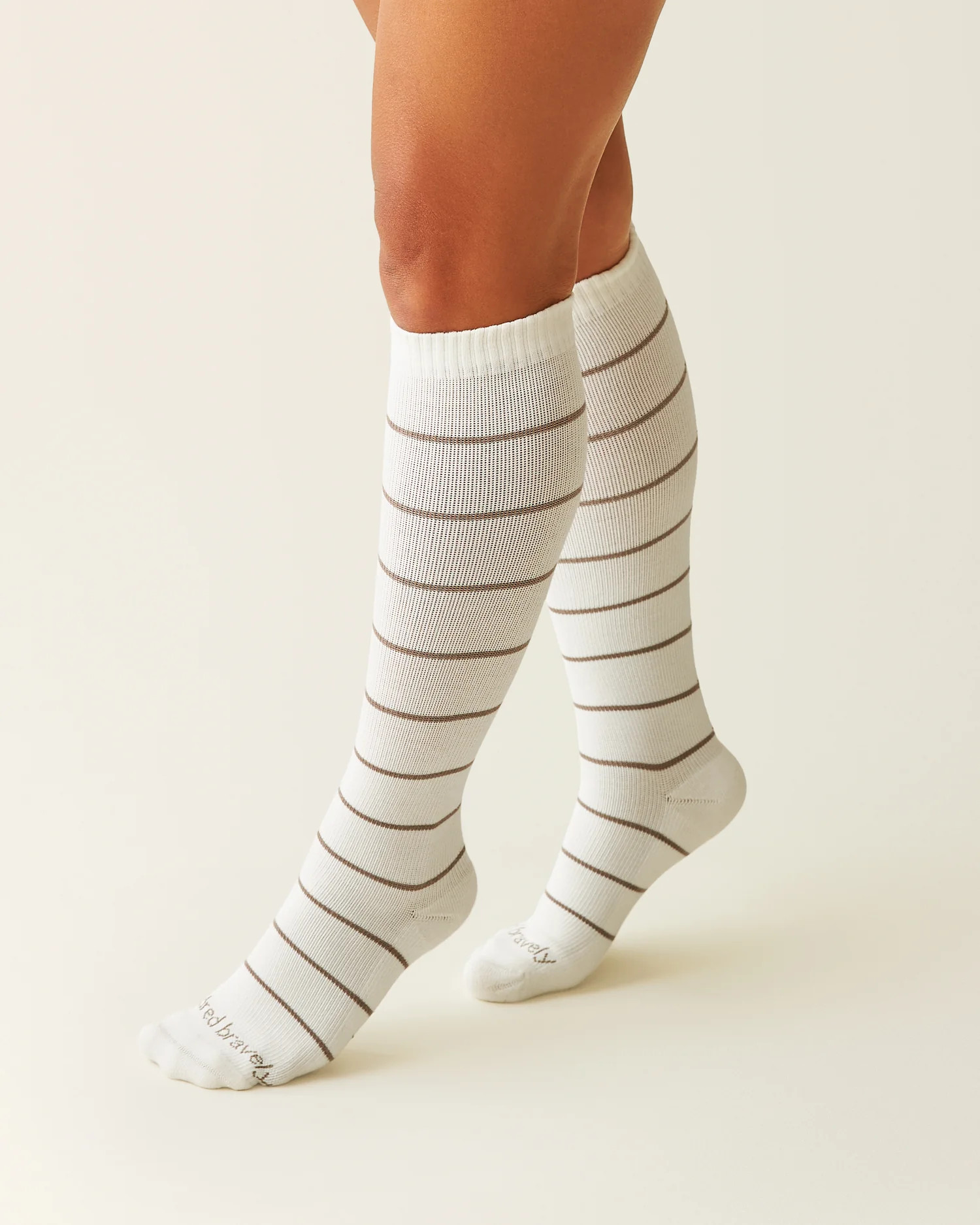 Premium Maternity Compression Socks (2-Pack) | Taupe & Ivory - Kindred Bravely | Kindred Bravely
