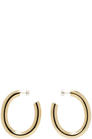 Gold Curve Earrings | SSENSE
