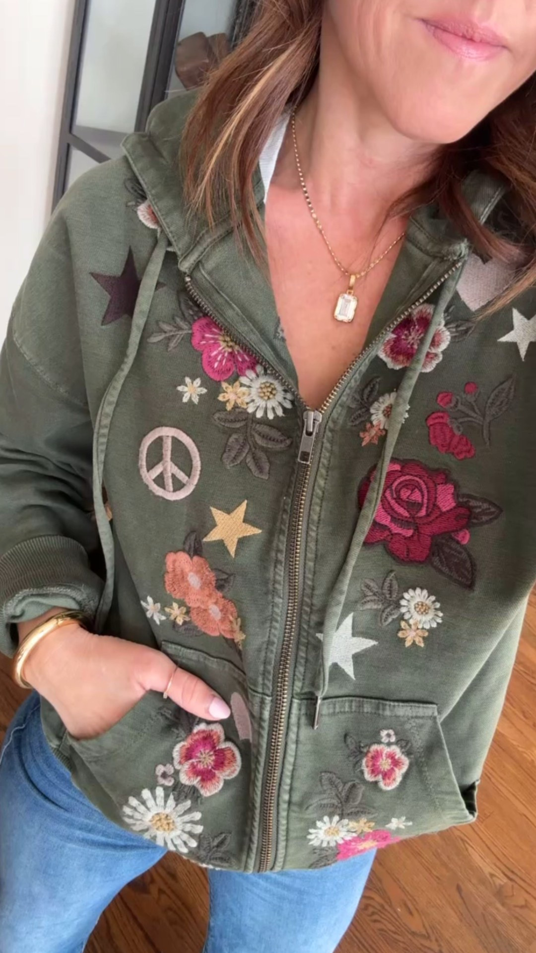 Embroidery and patch details are trending. 
Small here 

#LTKmomlife #LTKSeasonal