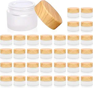 32 Pcs Glass Cosmetic Containers 5 Grams Round Frosted Cosmetic Jars with Leak proof lids Empty g... | Amazon (US)