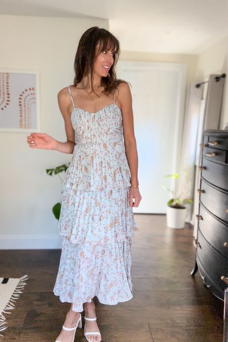 The most perfect dress for all your spring and summer events! 
Wearing xs, runs tts. Paired with the most comfortable white strappy sandals from Amazon that I could legit wear all day!! They run tts, wearing 8.


Bridal shower, baby shower dress, wedding guest dress, blue floral dress.

#LTKfindsunder100 #LTKparties #LTKSeasonal