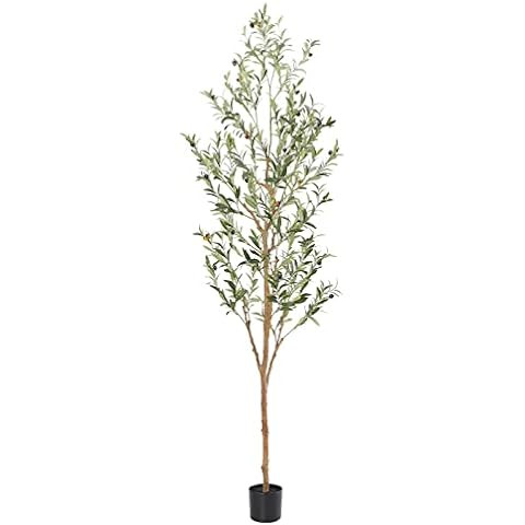 Faux Olive Tree 6ft, Thick Artificial Olive Tree for Indoor with Natural Wood Trunk and Lifelike ... | Amazon (US)
