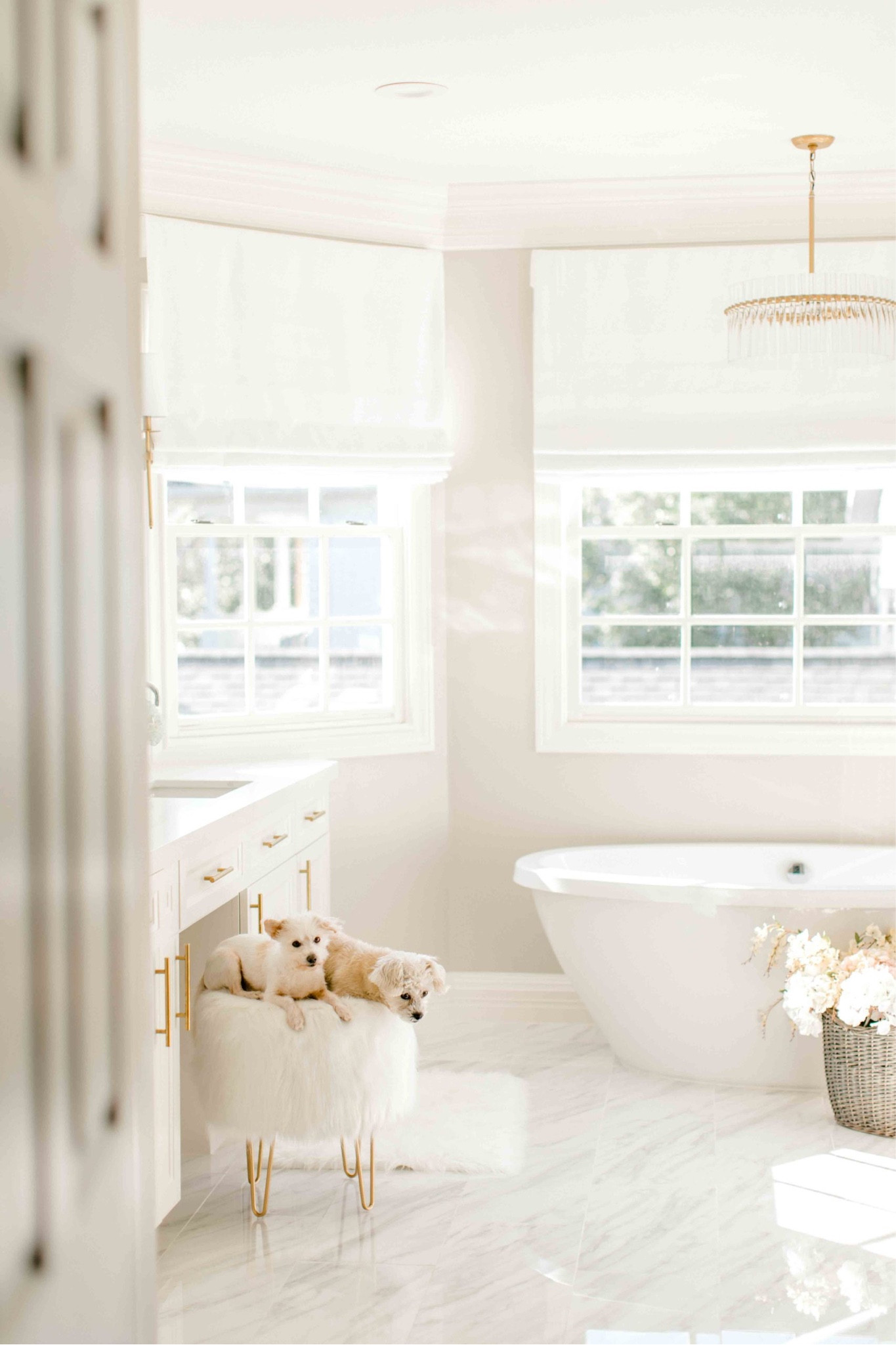 Bathroom sconces and lighting crystal round chandelier vanity stool vanity chair gold hardware modern gold pulls 

#LTKunder100 #LTKstyletip #LTKhome