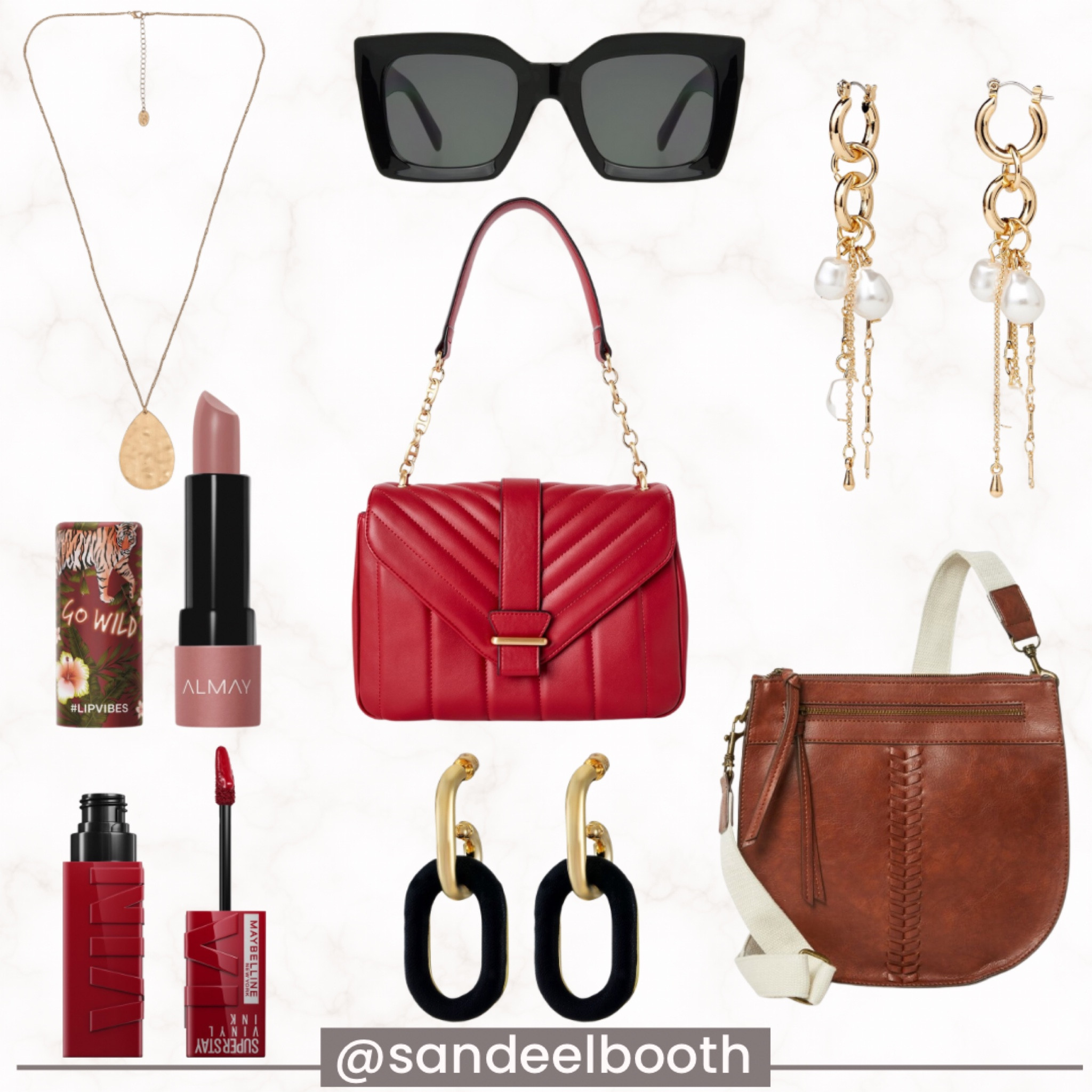 Fashion accessoires | beauty finds | mini satchel | crossbody bag | pearl earrings | gold chain necklace with pendant | jewelry |lip colors | lipstick from Walmart 

#LTKbeauty #LTKunder50 #LTKstyletip