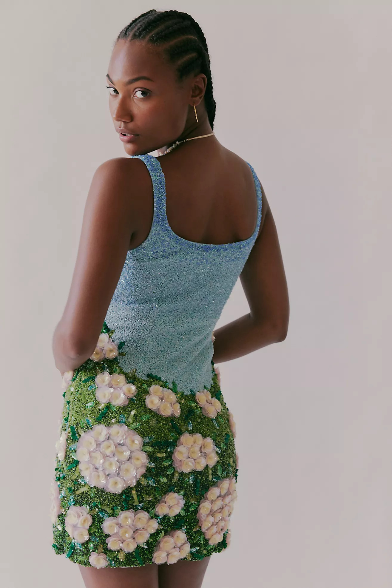 La Fuori Hydrangea Haven Embroidered Mini Dress | Free People (Global - UK&FR Excluded)
