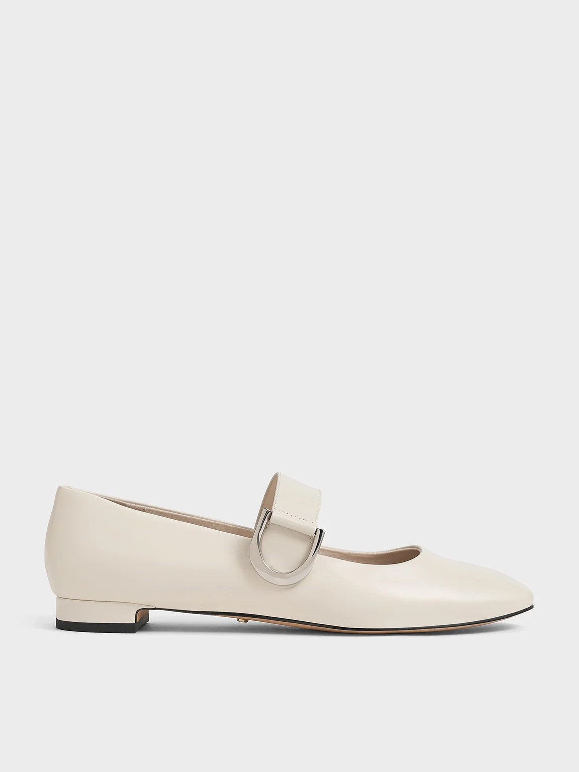Gabine Leather Mary Janes
    
         - White | Charles & Keith US