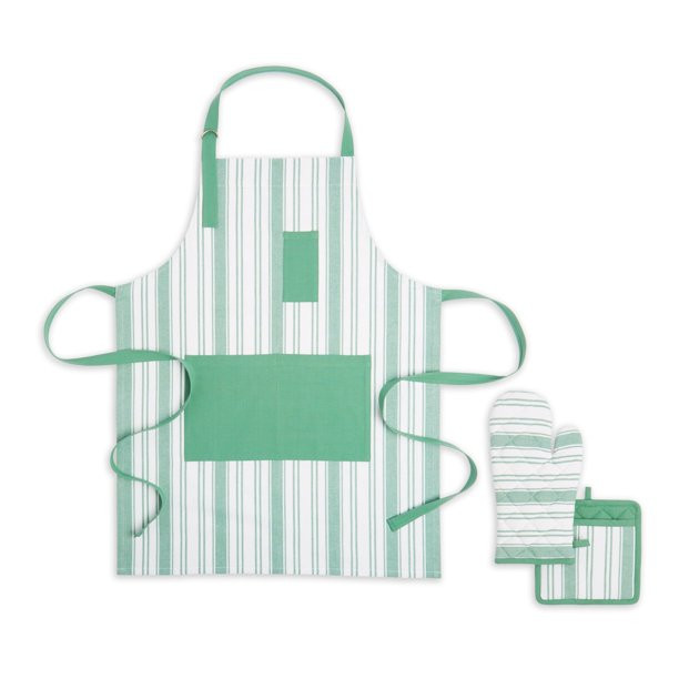 Better Homes & Garden Farma Apron Oven Mitt and Potholder Set, Sage, Set of 3, Available in Multi... | Walmart (US)