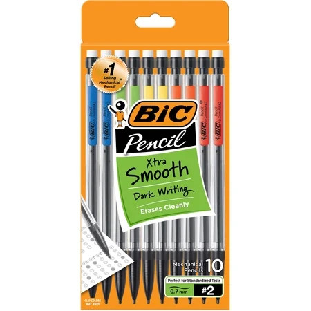 BIC Xtra Smooth Mechanical Pencils, No. 2, Back to School Supplies, 0.7 mm, 10-Count | Walmart (US)