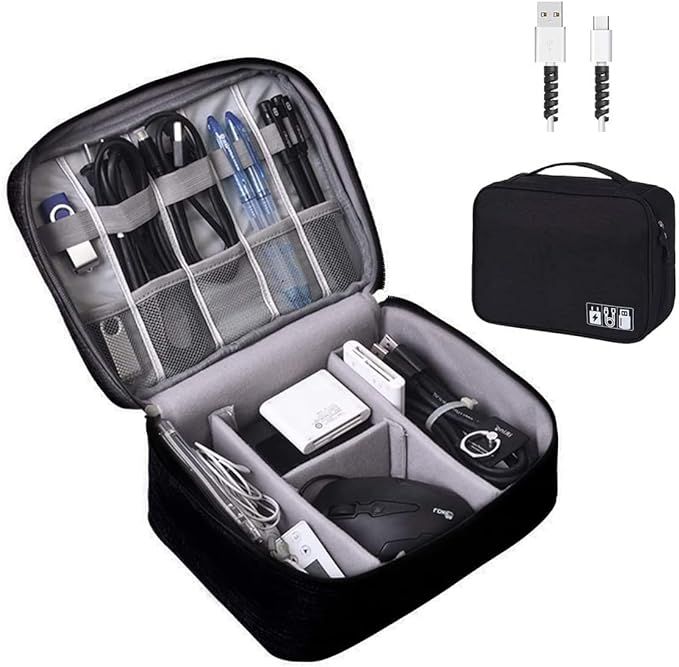 Electronics Organizer, OrgaWise Electronic Accessories Bag Travel Cable Organizer Three-Layer for... | Amazon (US)