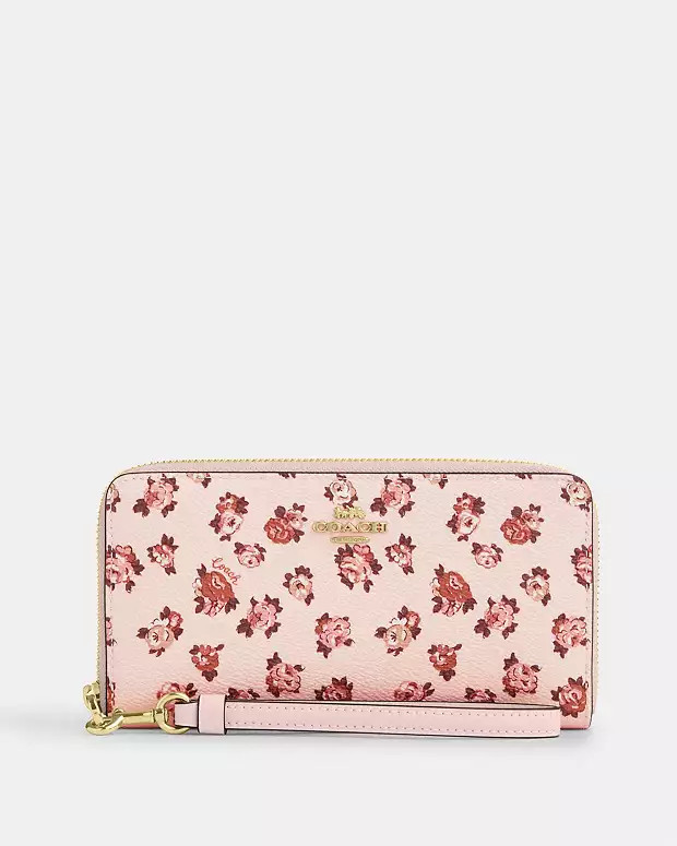 Long Zip Around Wallet With Rosette Print | Coach Outlet US
