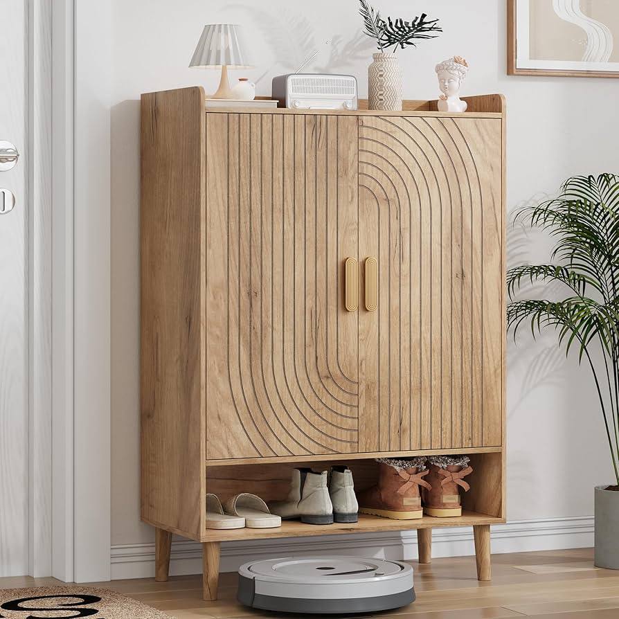 Shoe Cabinet with Doors, 6-Tier Shoe Storage Cabinet with Adjustable Shelves,Freestanding Shoes R... | Amazon (US)