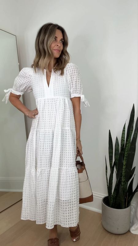 DISCOUNT CODE TAMMY15 Wearing XS
I’m 5’6”
White eyelet midi dress that is so gorgeous! Lined and very comfortable! Modest v-neck and cute ties at the sleeve. 

Finally grabbed the bag I’ve been wanting since I saw it! Just restocked! It’s the perfect summer bag, available in black/canvas as well. 

#LTKtravel #LTKstyletip #LTKover40