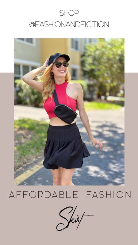 Great pleated skirt with pockets and shorts underneath. So many colors on Amazon  Wearing size M. Runs small. 

#LTKfitness