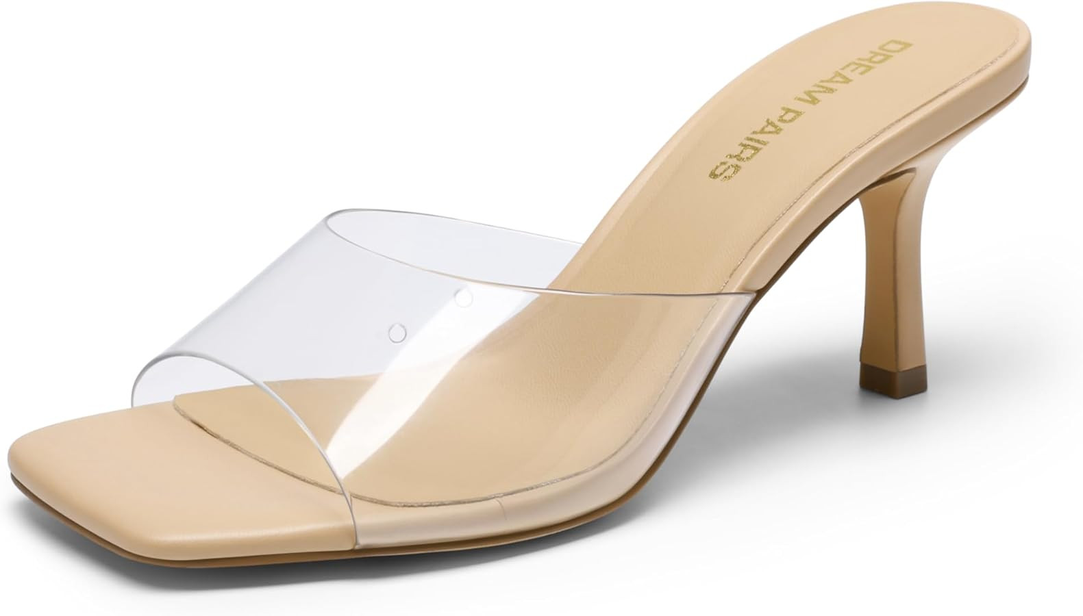 DREAM PAIRS Women's Kitten Heels Sandals – Square Toe Slip On Low Heels, Heeled Mules Footwear ... | Amazon (US)