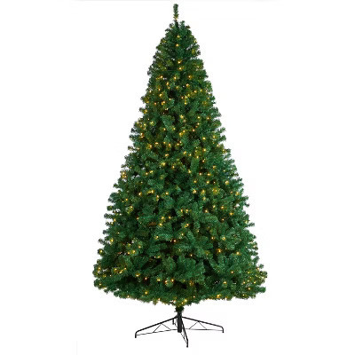 9ft. Slim Artificial Christmas Tree with 650 Clear LED Lights and 1860 Branches – Tall Elegant Holiday X-Mas Centerpiece | Target