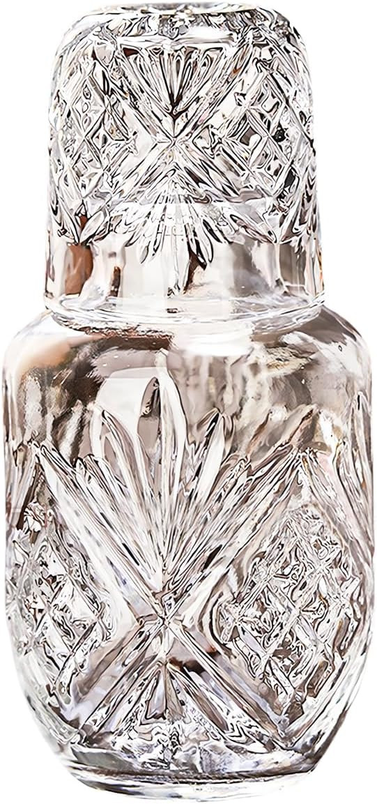 Bedside Water Carafe and Glass Set : Glass Water Bottles with Cup,Water Carafe with Cup Suitable ... | Amazon (US)