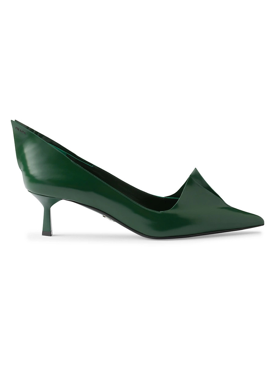 Women's Brushed 55MM Leather Pumps - Green - Size 8.5 | Saks Fifth Avenue