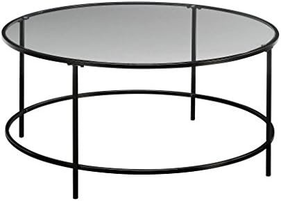 Sauder Harvey Park Coffee Table, L: 35.98" x W: 35.98" x H: 16.50", Black finish | Amazon (US)