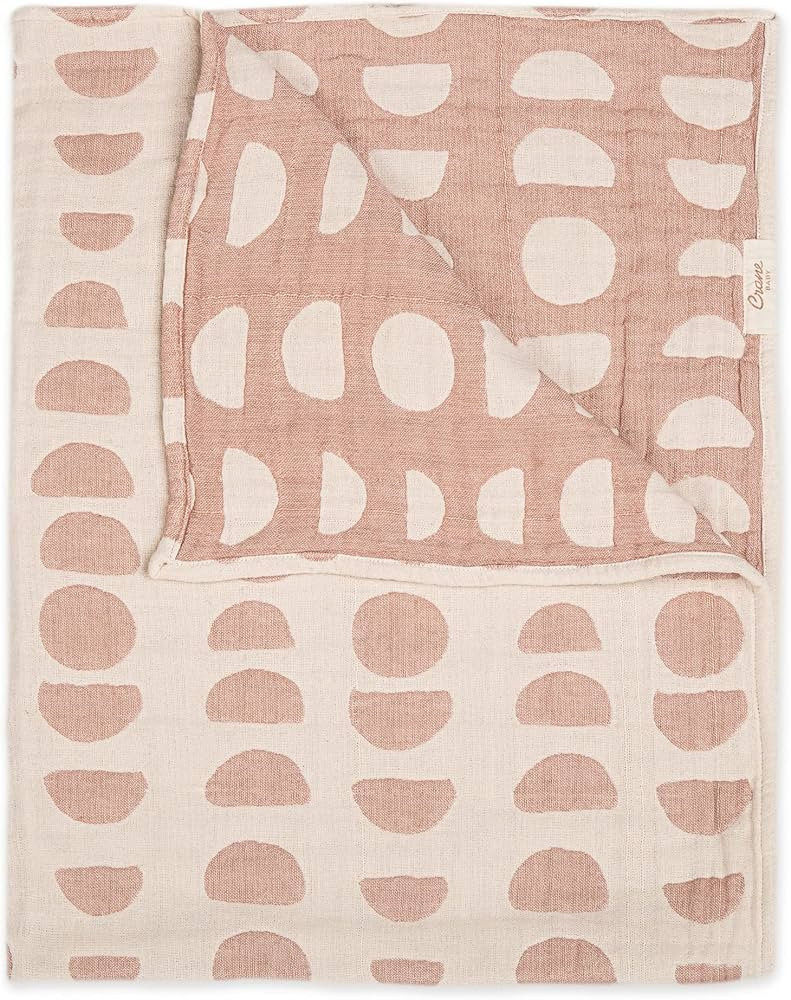 Crane Baby Blanket, Soft Cotton Jacquard Nursery and Stroller Blanket for Boys and Girls, Copper ... | Amazon (US)