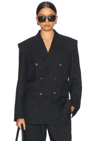 WARDROBE.NYC Double Breasted Blazer in Black | FWRD 