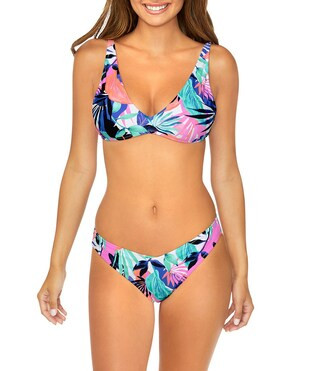 Raisins She's Like Summer Pisces V-Neck Tie Back Swim Top & Oahu V-Waist High Leg Hipster Swim Bo... | Dillard's