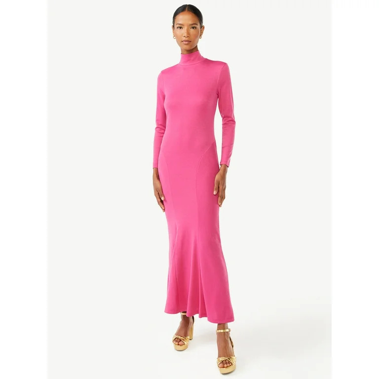 Scoop Women's Turtleneck Maxi Dress - Walmart.com | Walmart (US)