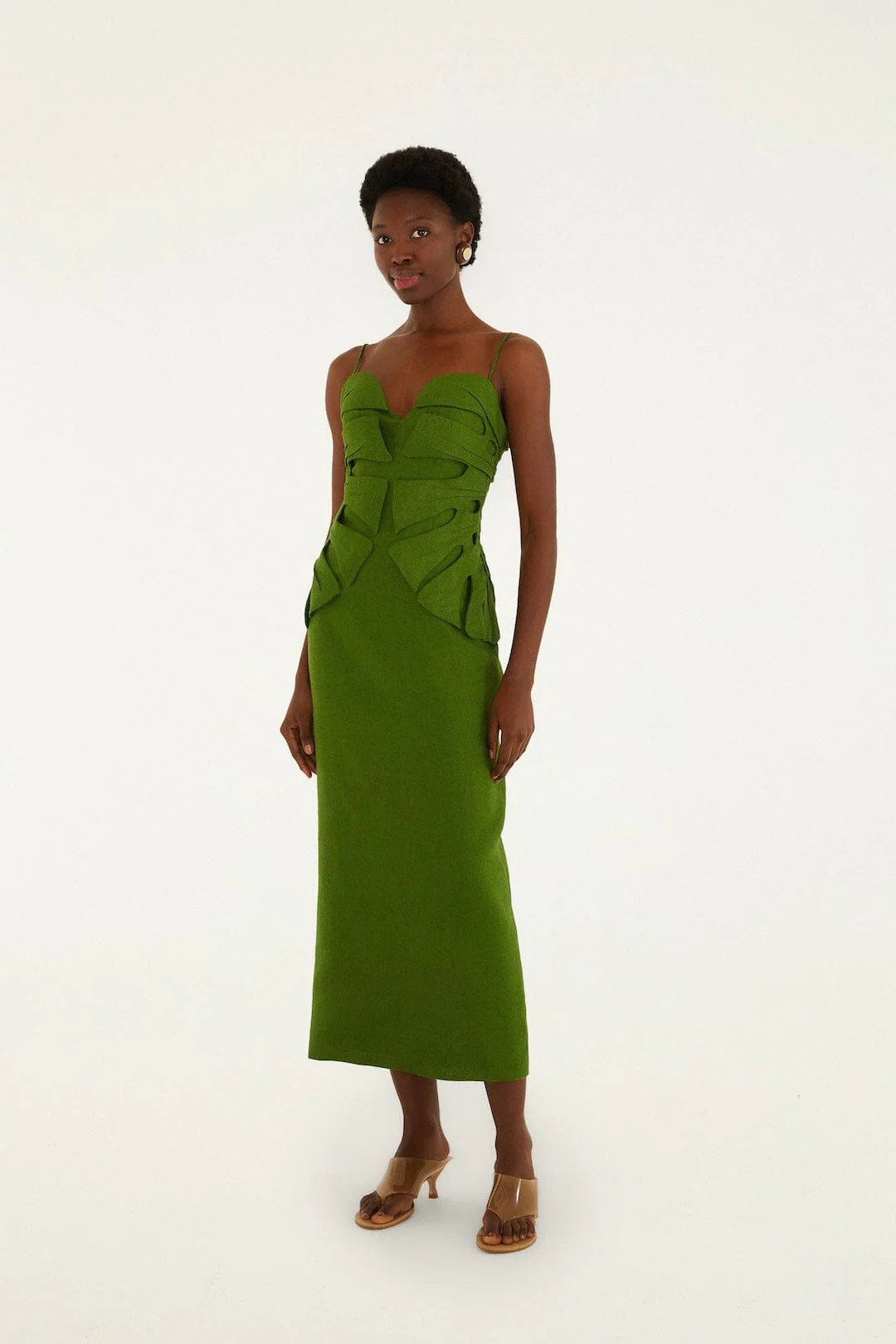 Green Monstera Leaf Sleeveless Maxi Dress Red Sleeveless Euroflax, GREEN / M | FarmRio (US)