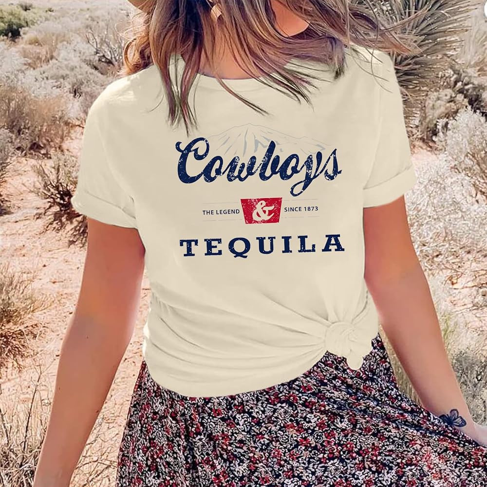 Western Cowboy Shirts Vintage Graphic Tees for Women Cowgirl Country Music Concert Tshirts Funny ... | Amazon (US)