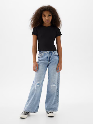 Kids Low Rise Stride Wide-Leg Jeans | Gap | Gap (US)
