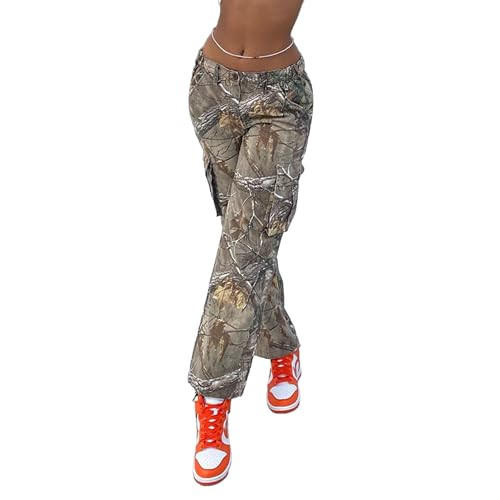 GSQWAHS Women Camo Pants Cargo Camouflage Pants for Women with Pockets -XXL | Amazon (US)