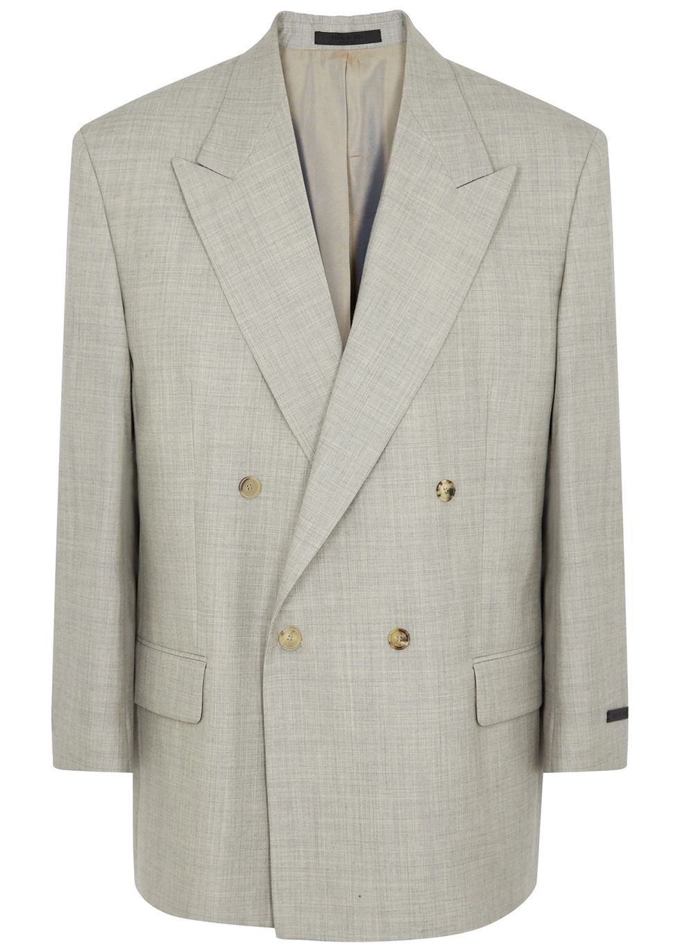California grey double-breasted wool blazer | Harvey Nichols 