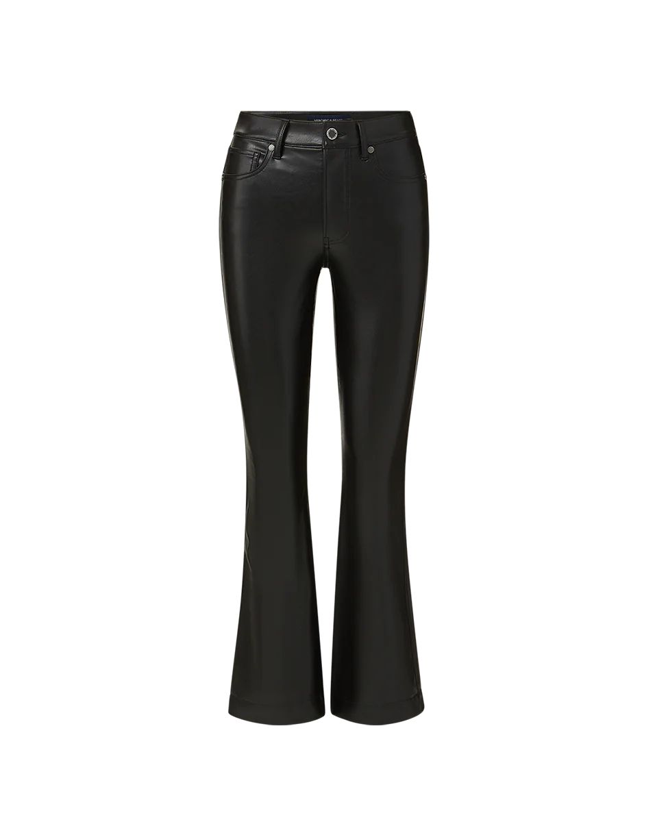 Carson Vegan Leather Kick-Flare Pant in Black | Veronica Beard | Veronica Beard