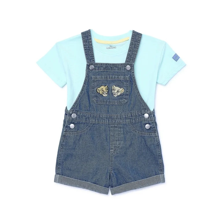Disney Mickey & Friends Toddler Girls Top and Denim Shortalls, Sizes 12M-5T - Walmart.com | Walmart (US)