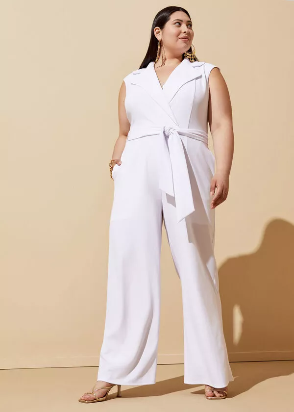 Ashley stewart all deals white jumpsuit