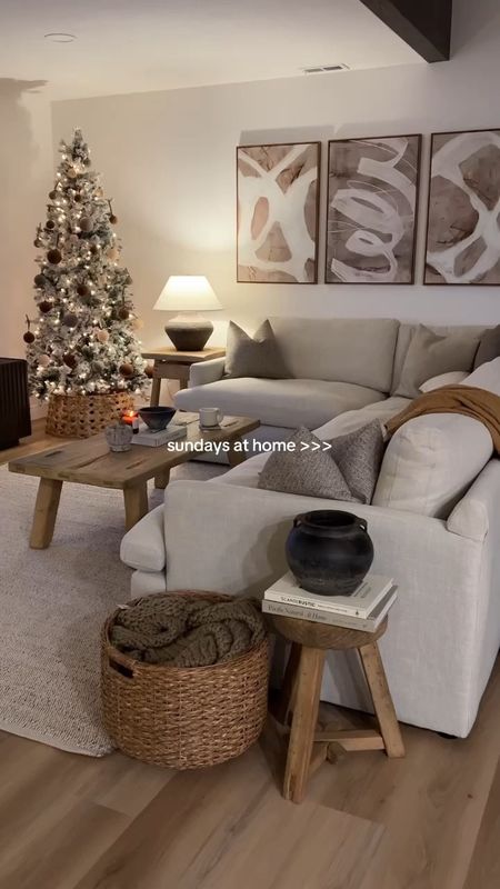 cozy moments at home 🤎

Neutral couch, Christmas tree, wall art, coffee table, neutral rug #LTKHoliday

#LTKhome