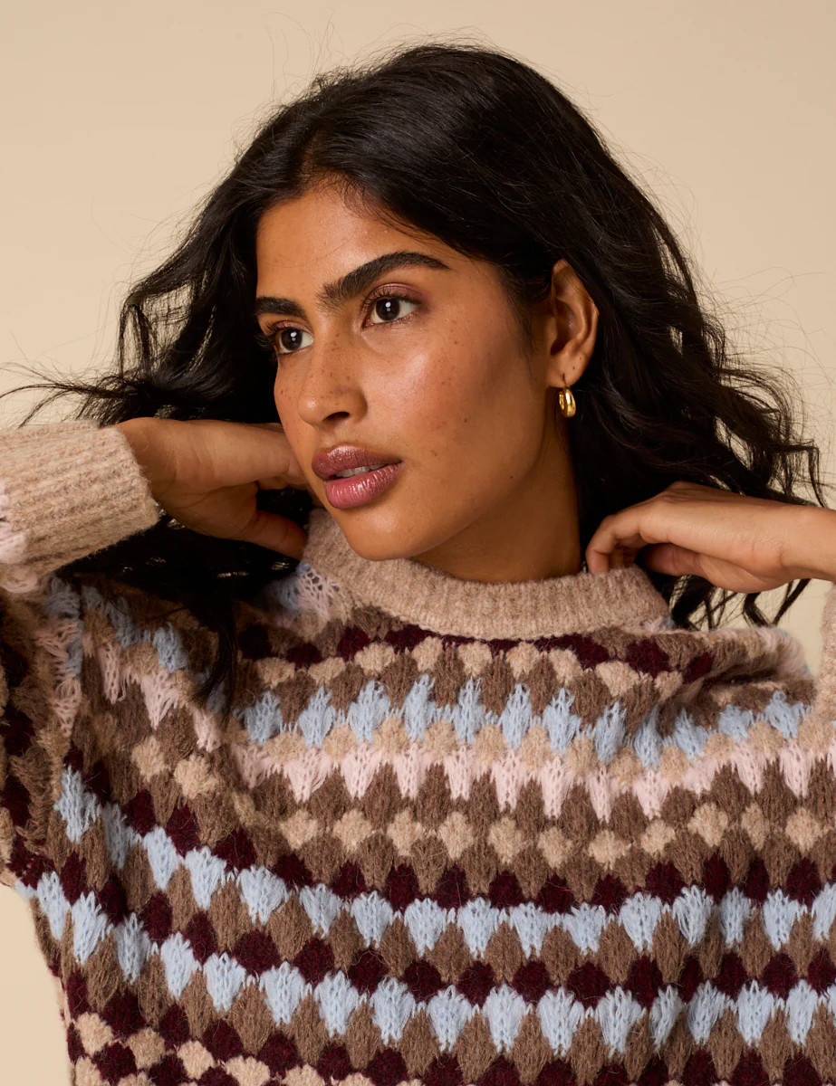 Multi Textured Round Neck Striped Jumper | Nobody's Child