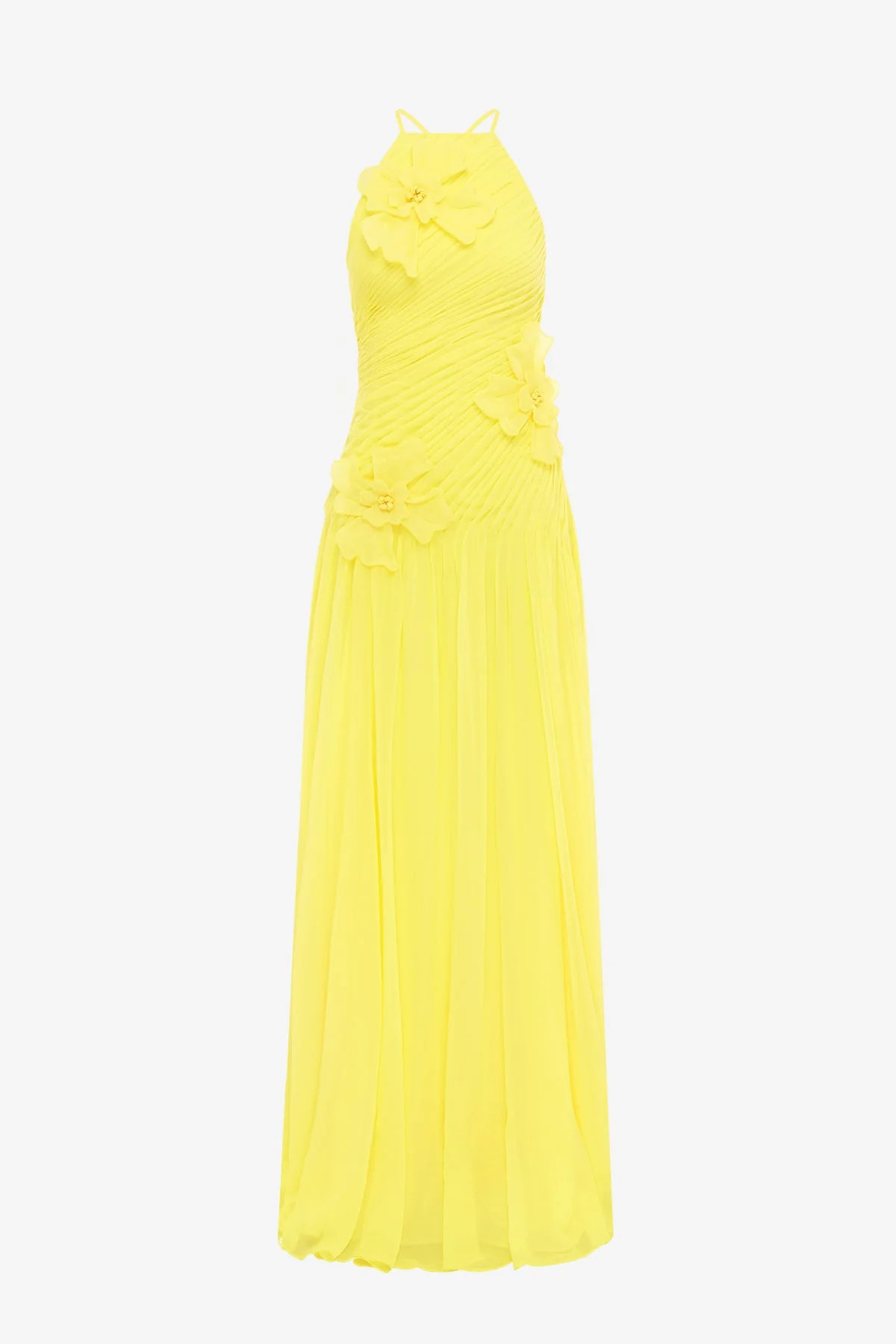 Amya Floral Appliqué Gown - Sunshine | LEO LIN US
