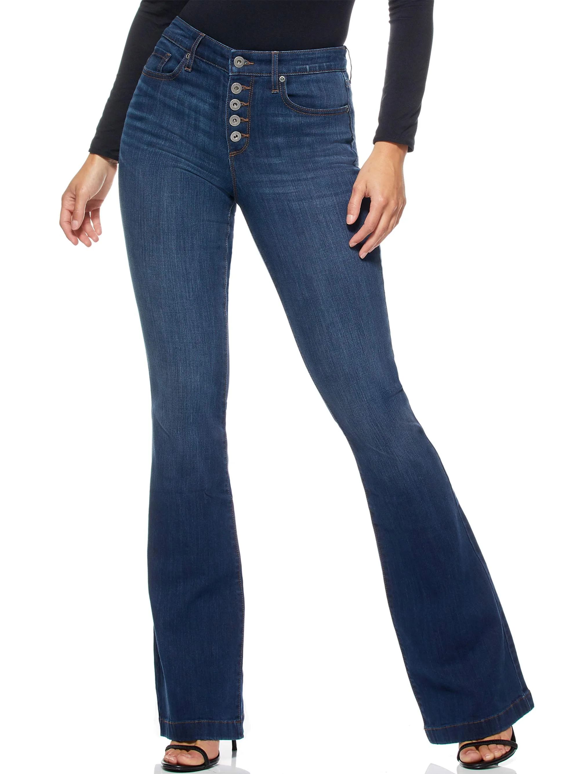 Sofia Jeans by Sofia Vergara Women’s Melisa Flare Jeans with Embroidered Pockets | Walmart (US)