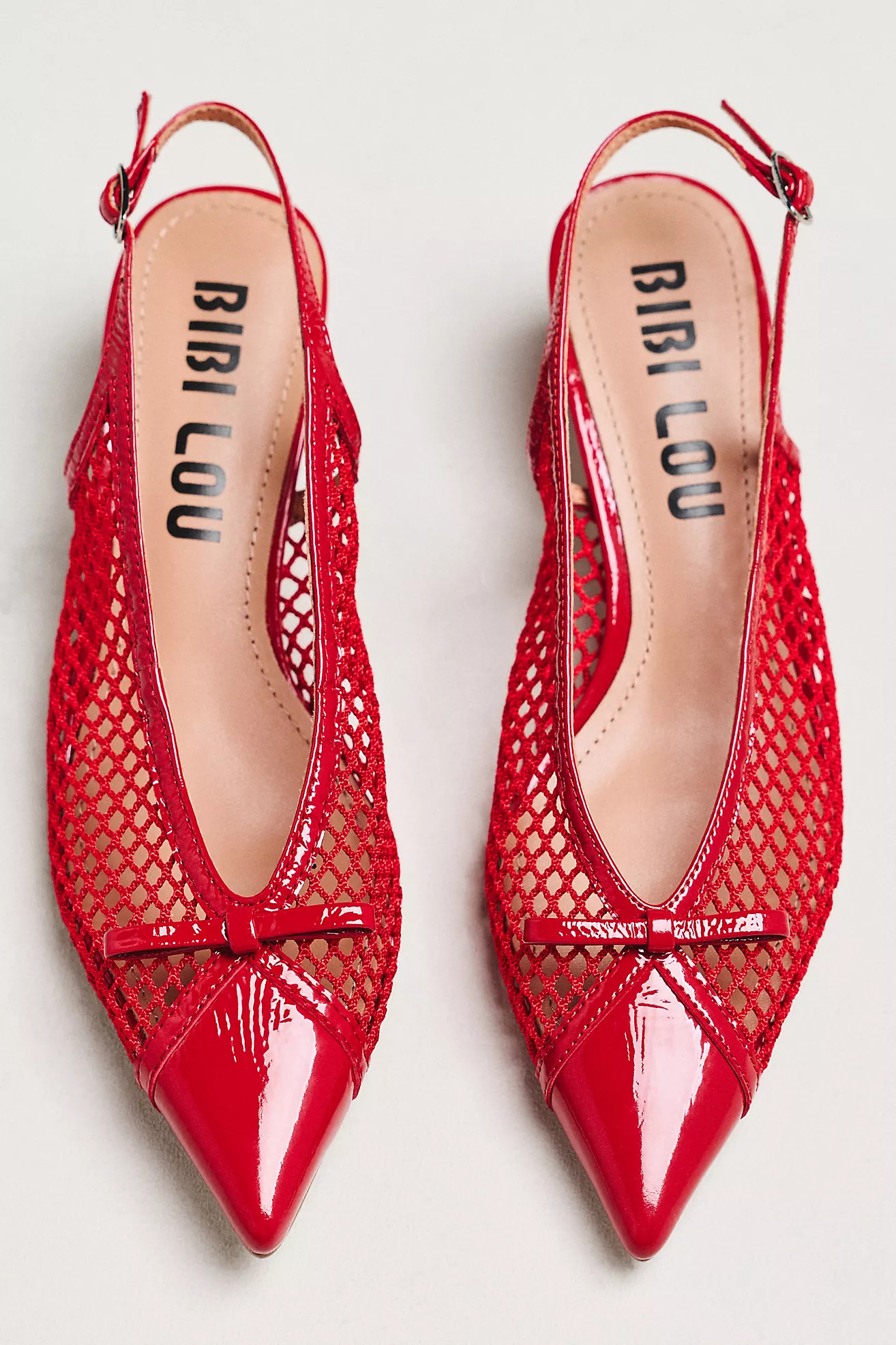 Bibi Lou Mesh Slingback Bow Kitten Heels | Anthropologie (US)